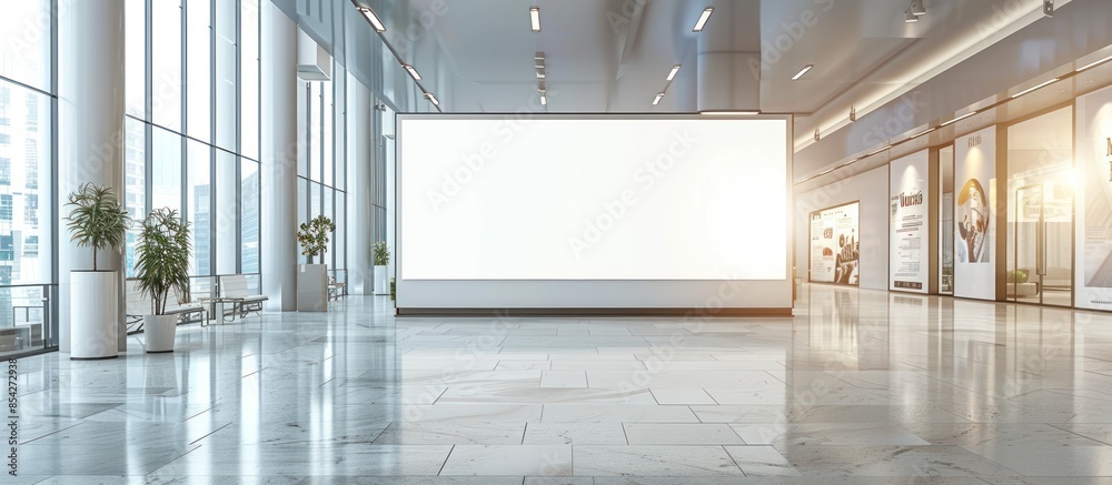 Big billboard mockup in business center or shopping mall AI generated Big billboard mockup in business center or shopping mall AI generated