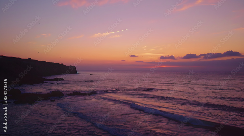 Serene Coastal Sunset: A Tranquil Evening by the Ocean Serene Coastal Sunset: A Tranquil Evening by the Ocean