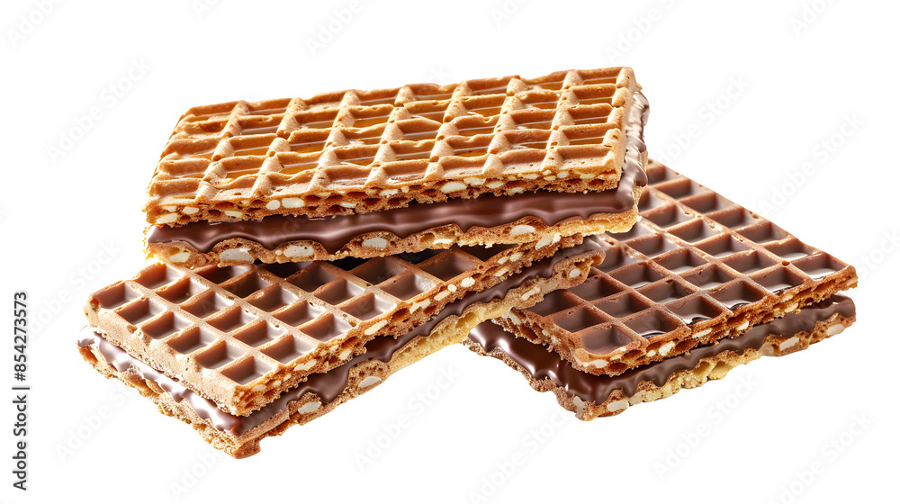 Crispy wafer, caramel cream flavor, with Clipping path 3d illustration.
Crispy wafer, caramel cream flavor, with Clipping path 3d illustration.