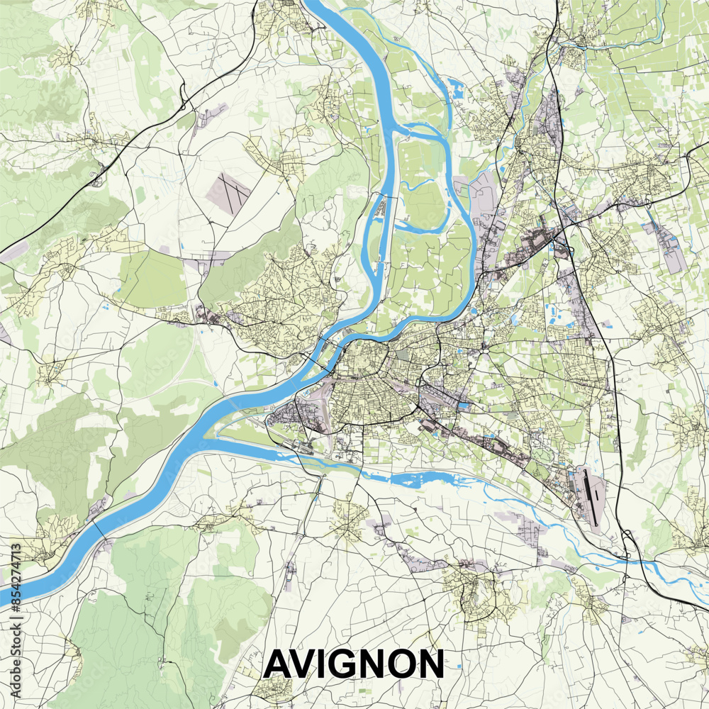 Fototapeta premium Avignon, France map poster art