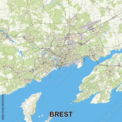 Brest, France map poster art