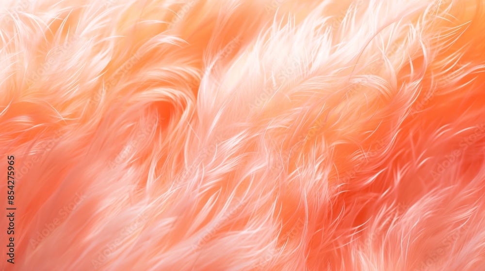 Close-up soft orange peach fuzz feathers fluffy texture delicate details Close-up soft orange peach fuzz feathers fluffy texture delicate details