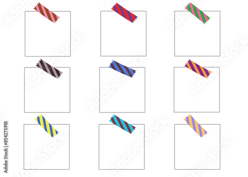 9色ストライプ模様テープのフレーム②