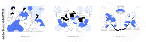 College team sports isolated cartoon vector illustrations se