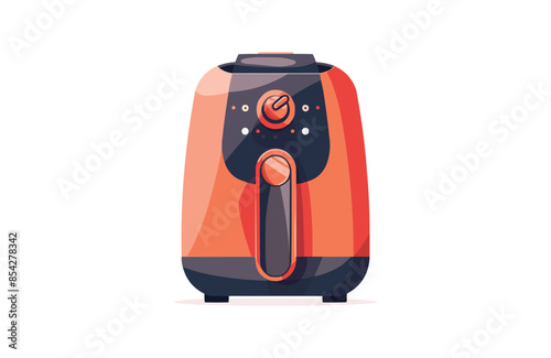 Colorful air fryer icon isolated on white background.