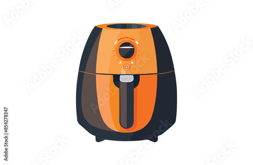 Colorful air fryer icon isolated on white background.