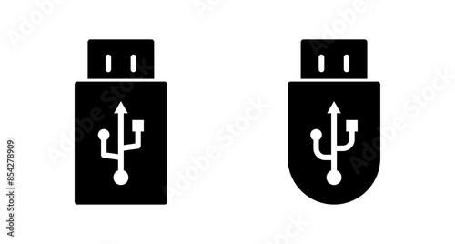 Usb icon vector isolated on white background. Flash disk icon vector
