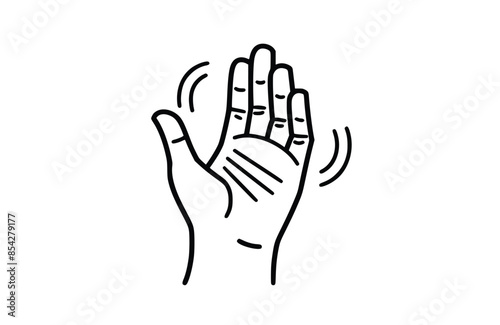 Asl interpreting black icon, isolated on white background. Vector illustration.