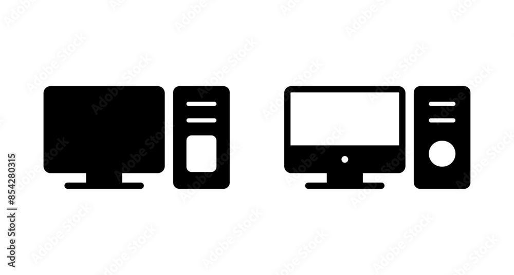 Computer icon vector isolated on white background. PC Icon vector. Computer monitor icon. Flat PC symbol Computer icon vector isolated on white background. PC Icon vector. Computer monitor icon. Flat PC symbol