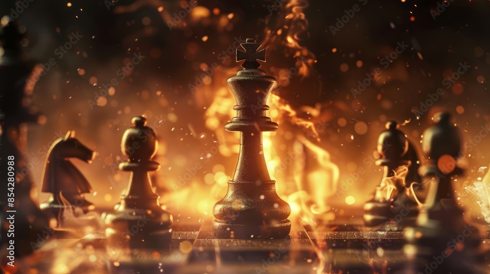 Chess concept save the king and save the strategy Chess concept save the king and save the strategy