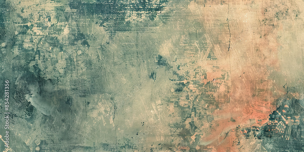 Obraz premium Grunge abstract vintage vignette texture background wallpaper. Grainy, brown, blue, orange sepia backdrop, tattered, artistic pattern, distressed, detailed composition