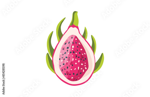 Dragon fruit color icon vector, isolated on white background. Beautiful dragon fruit icon.