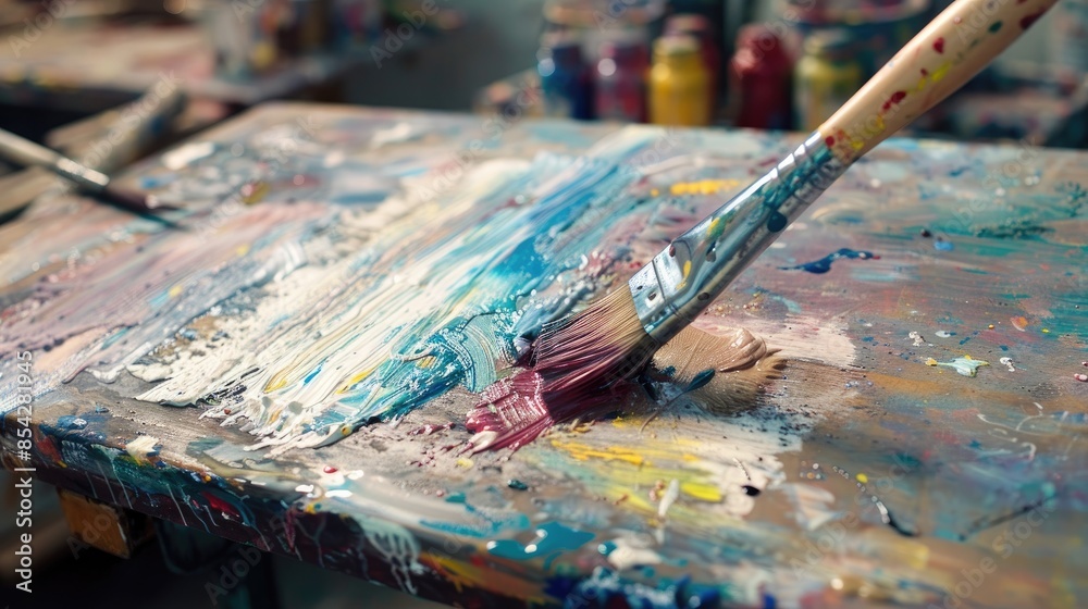 Obraz premium Brush paint onto surface