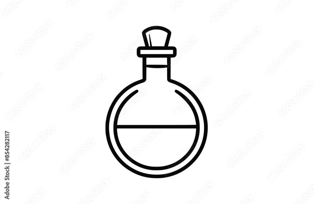 Flask black icon, isolated on white background. Vector illustration. Flask black icon, isolated on white background. Vector illustration.