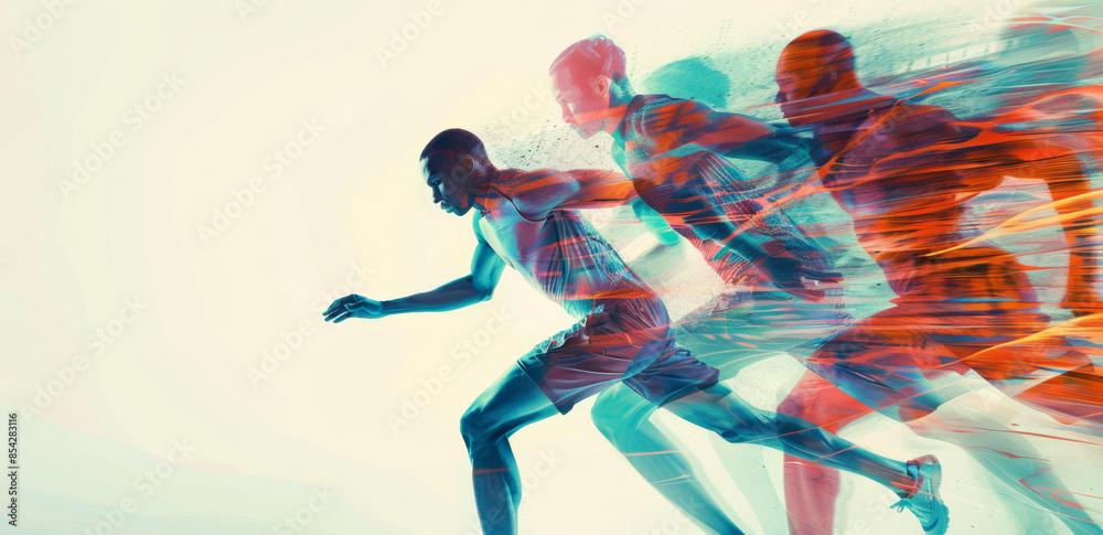 double exposure with motion blur in sports. Run and healthy life speed double exposure with motion blur in sports. Run and healthy life speed