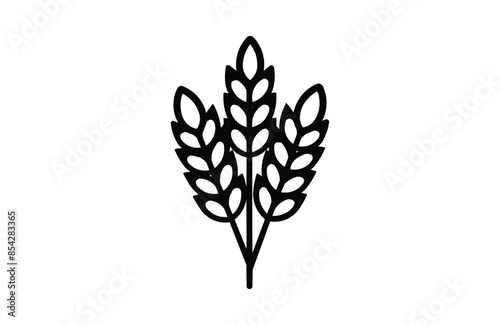 Agriculture wheat black icon, isolated on white background. Vector illustration.