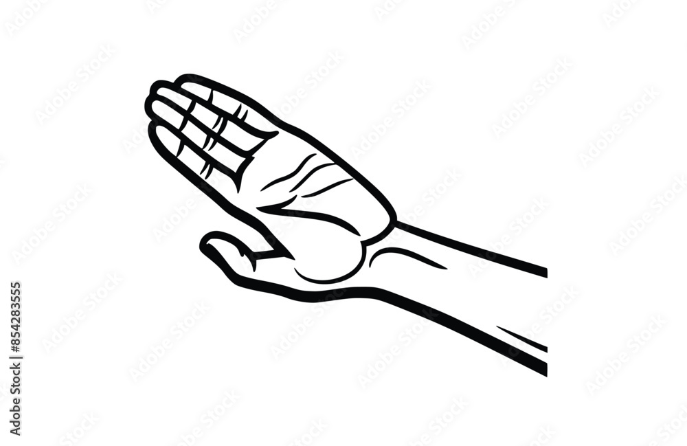 Obraz premium Black arm pain icon isolated on white background. Beautiful Arm pain icon.