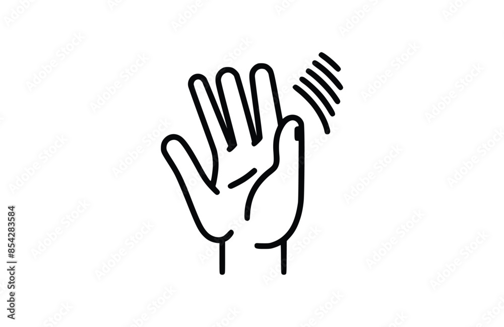 Obraz premium Black asl interpreting icon isolated on white background. Beautiful Asl interpreting icon.
