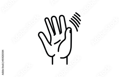 Black asl interpreting icon isolated on white background. Beautiful Asl interpreting icon.