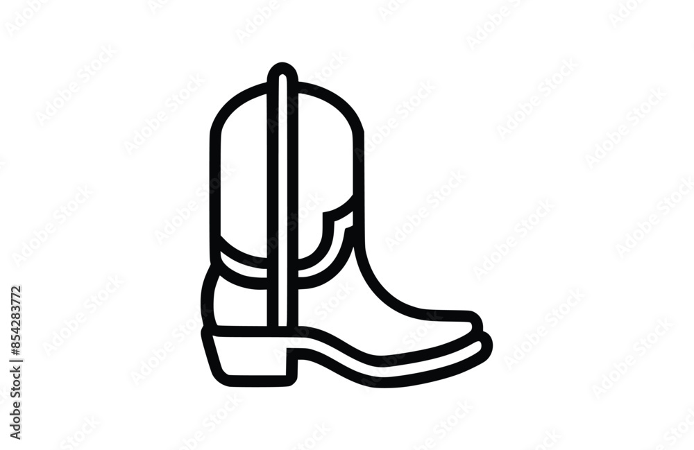Boots black icon, isolated on white background. Vector illustration. Boots black icon, isolated on white background. Vector illustration.