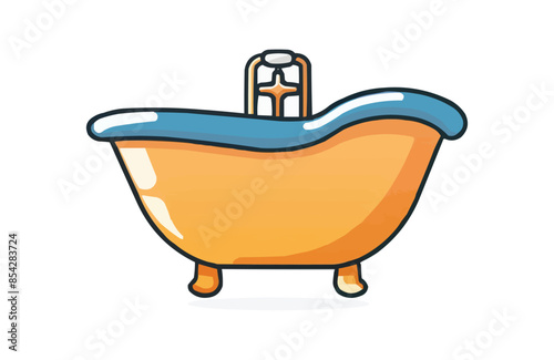 Bath color icon vector, isolated on white background. Beautiful bath icon.