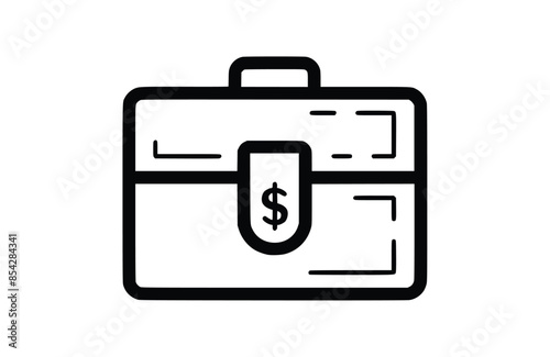 Cash box black icon, isolated on white background. Vector illustration.