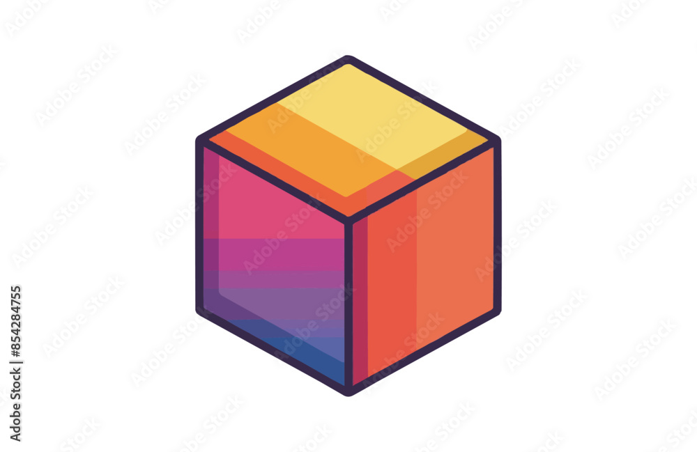 Colorful Cube icon isolated on white background. Colorful Cube icon isolated on white background.