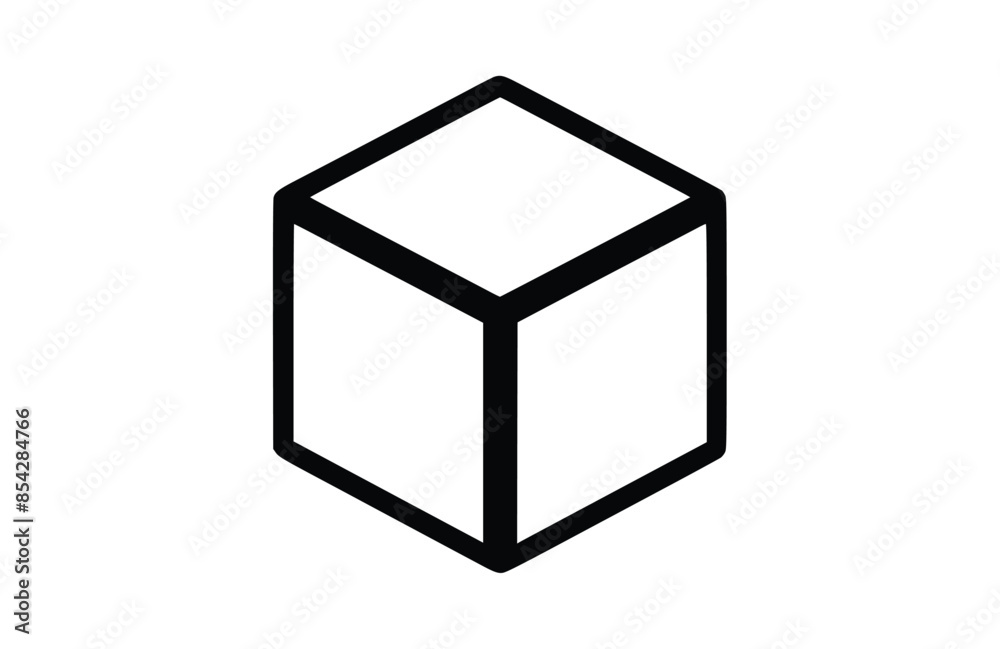 Black Cube icon isolated on white background. Beautiful Cube icon. Black Cube icon isolated on white background. Beautiful Cube icon.