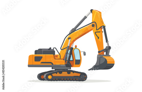 Excavator color icon vector, isolated on white background. Beautiful excavator icon.