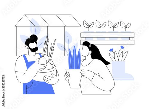 Plant nursery isolated cartoon vector illustrations.