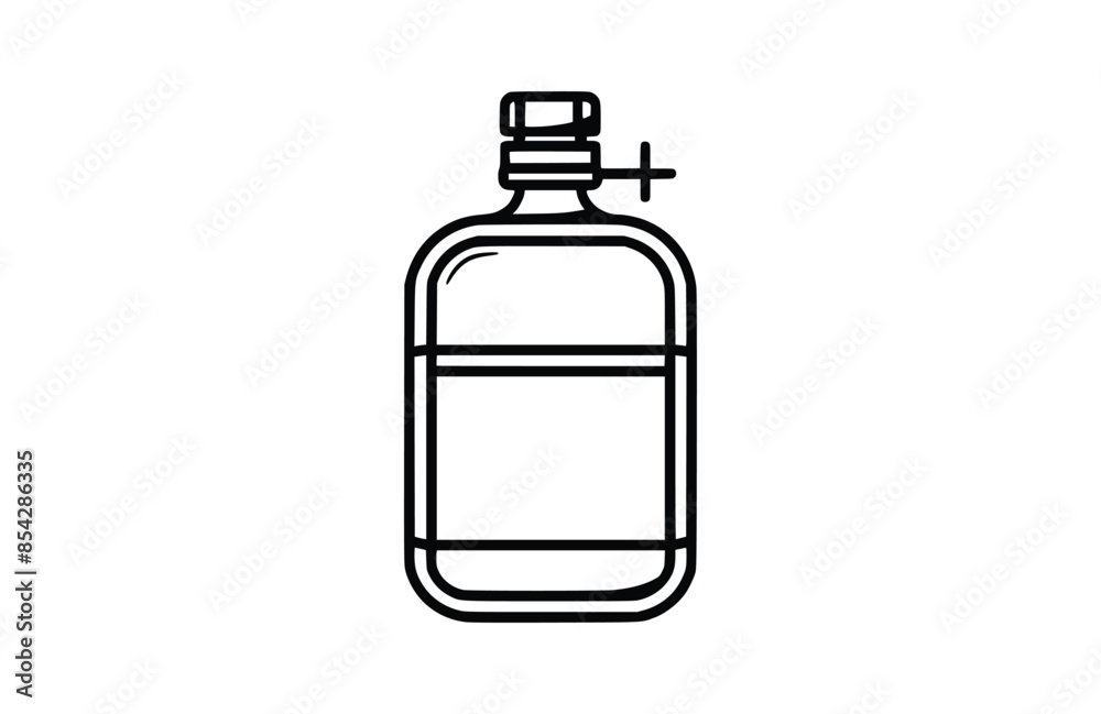 Flask black icon, isolated on white background. Vector illustration. Flask black icon, isolated on white background. Vector illustration.