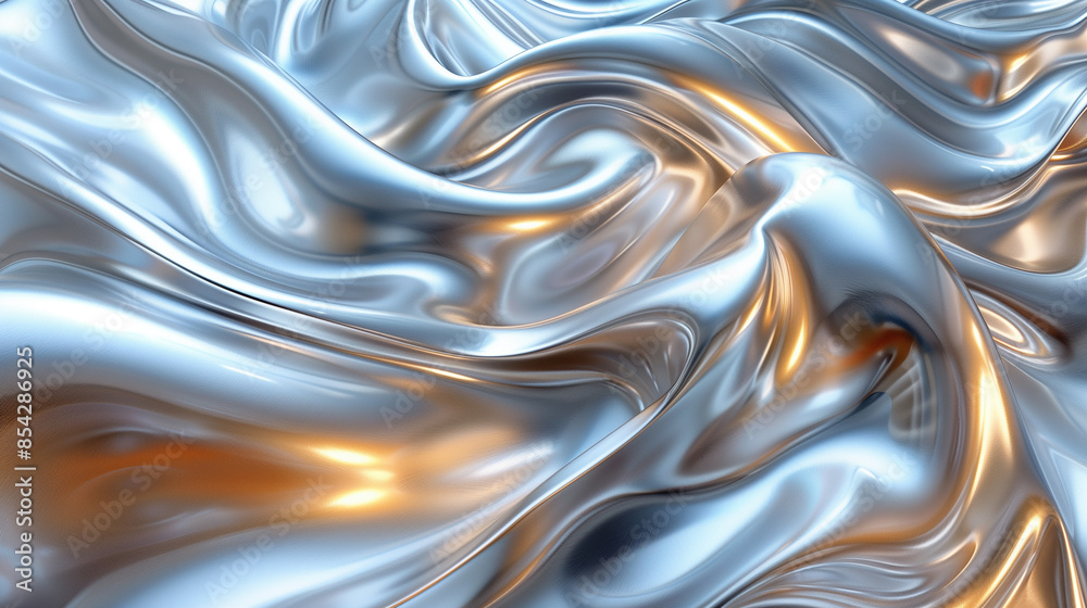 Close-up of swirling, reflective liquid metal. Close-up of swirling, reflective liquid metal.