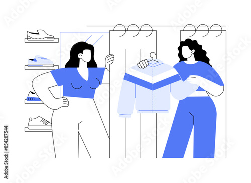 Sportswear shopping isolated cartoon vector illustrations.