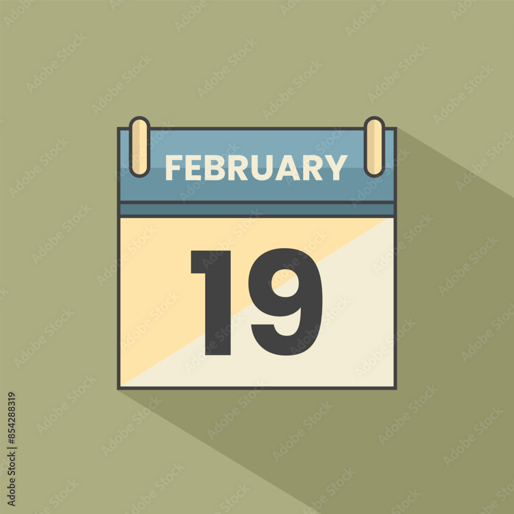 Calendar date month icon flat february vector Calendar date month icon flat february vector