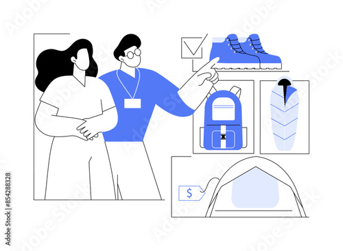 Camping gear isolated cartoon vector illustrations.