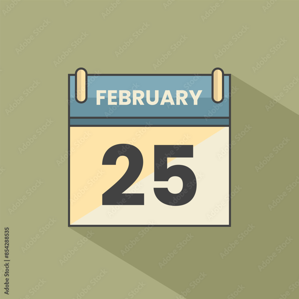 Calendar date month icon flat february vector Calendar date month icon flat february vector