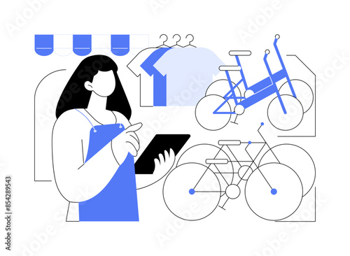 Cycling store isolated cartoon vector illustrations.