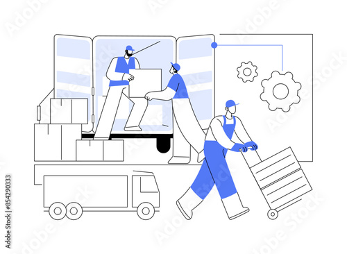 Unloading stock isolated cartoon vector illustrations.