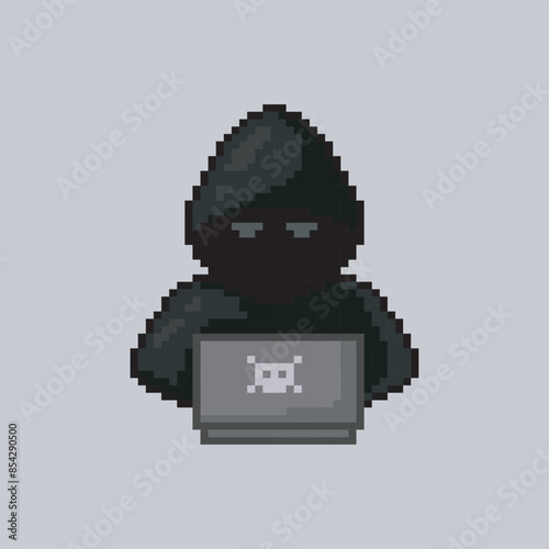 Fraud and theft on the web, pixel art