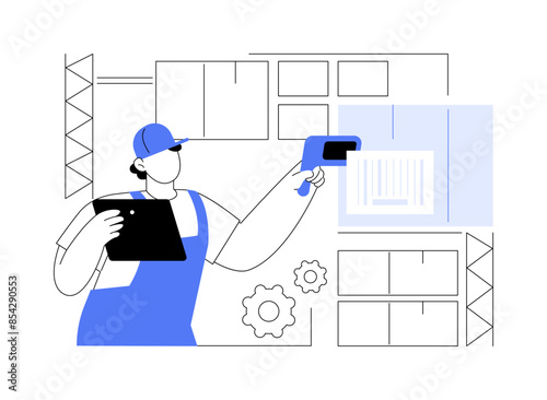 Scanning barcodes isolated cartoon vector illustrations.