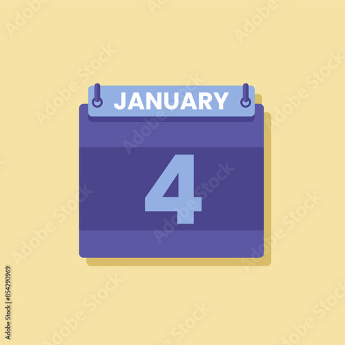 Calendar date month icon flat january vector