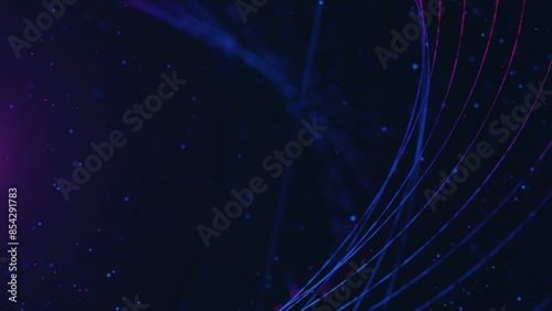 urple Cinematic Intro Animation Featuring Abstract Particle Waves with Light Reflections on a Dark Background photo