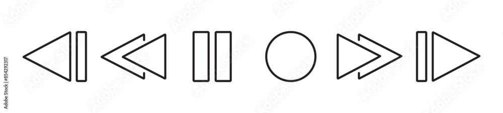 Icon set of media player button. Play and pause buttons, video audio player, player button set icon symbol, play and pause vector button. Vector illustration in transparent background. Icon set of media player button. Play and pause buttons, video audio player, player button set icon symbol, play and pause vector button. Vector illustration in transparent background.