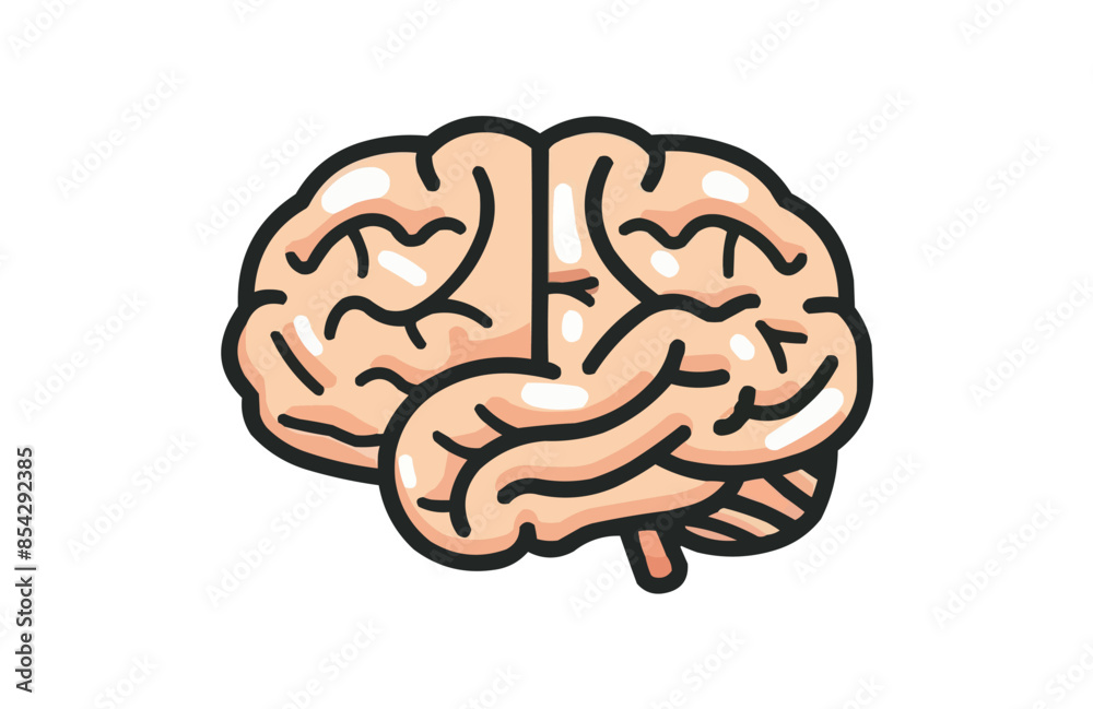 Colorful brain icon isolated on white background. Colorful brain icon isolated on white background.