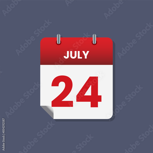 Calendar date month icon flat july vector