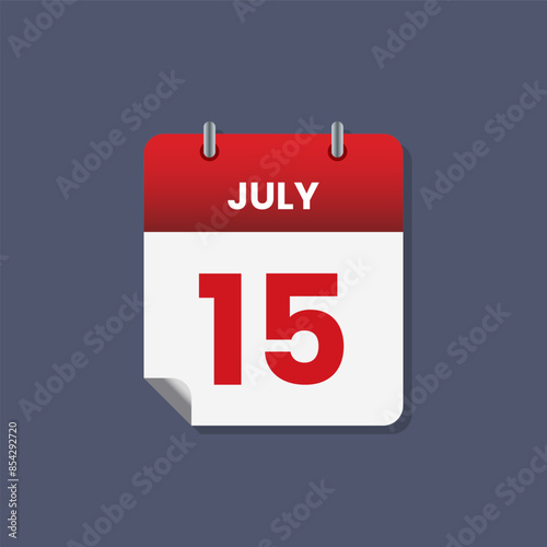 Calendar date month icon flat july vector