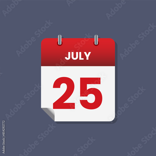 Calendar date month icon flat july vector