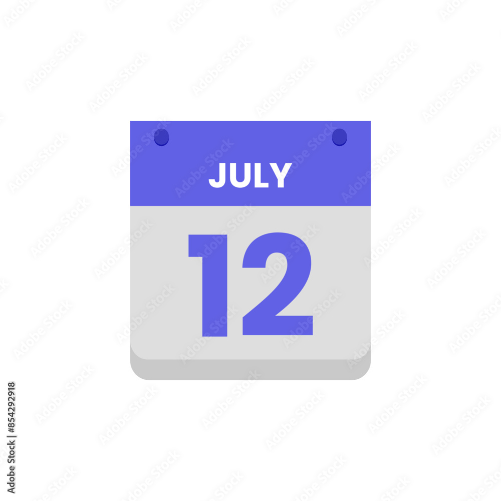 Calendar date month icon flat july vector Calendar date month icon flat july vector