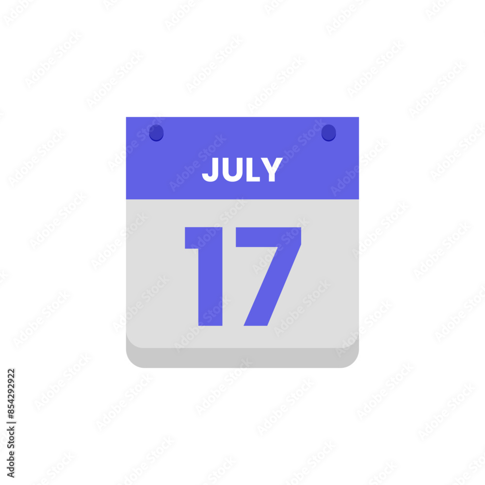 Calendar date month icon flat july vector