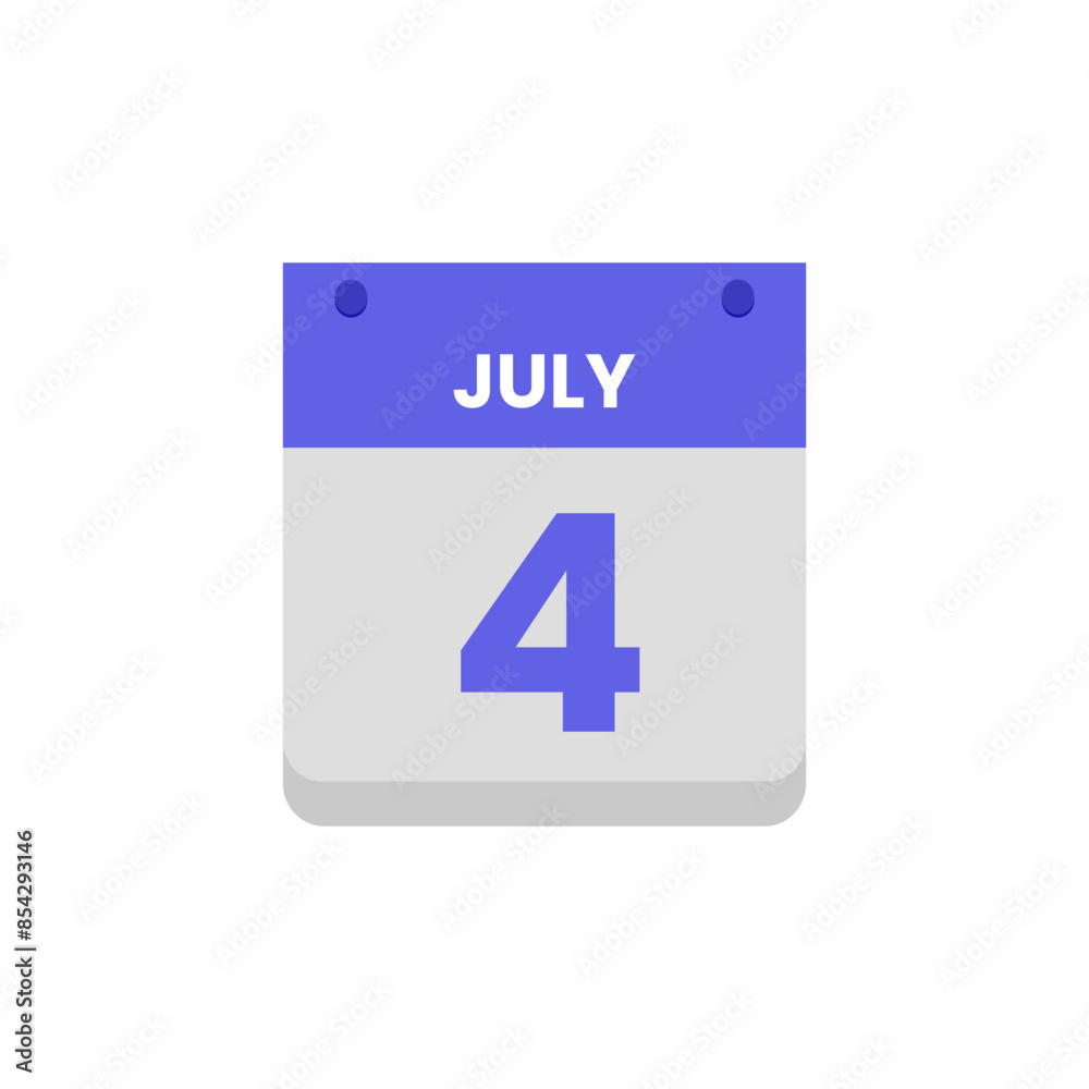 Calendar date month icon flat july vector Calendar date month icon flat july vector